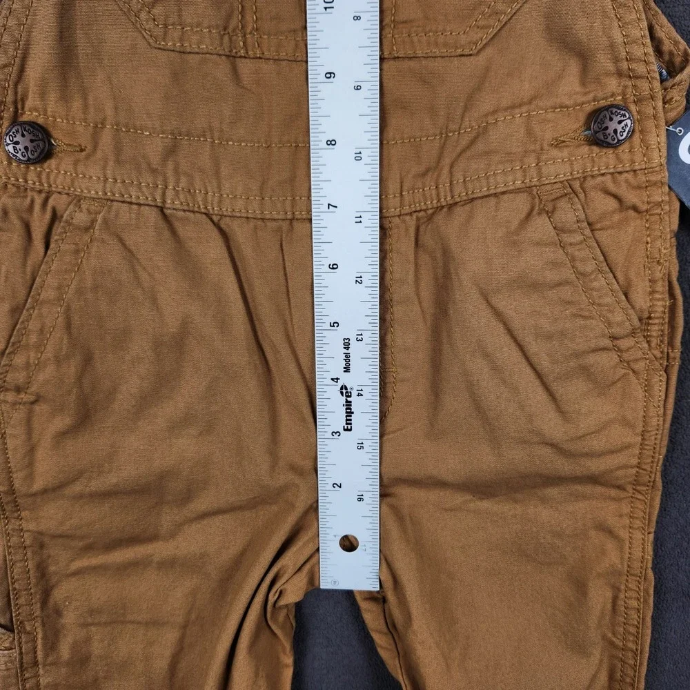 OshKosh B'gosh Overalls Boys 3T Tan Lightweight Flannel Lined Carpenter NEW